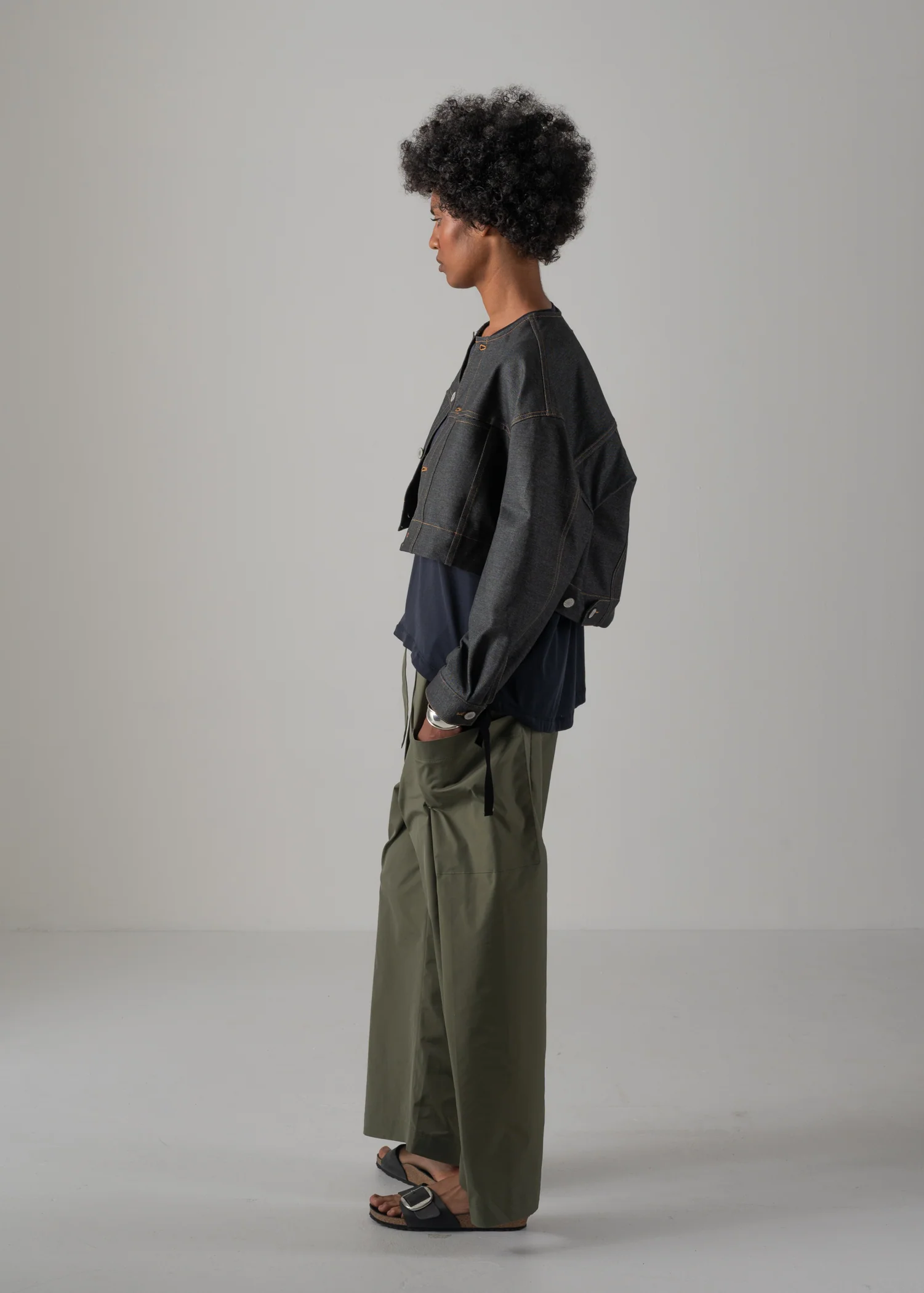 16 NIKKI COLLARLESS JACKET / HYPER DENIM JERSEY - C14 - Image 6