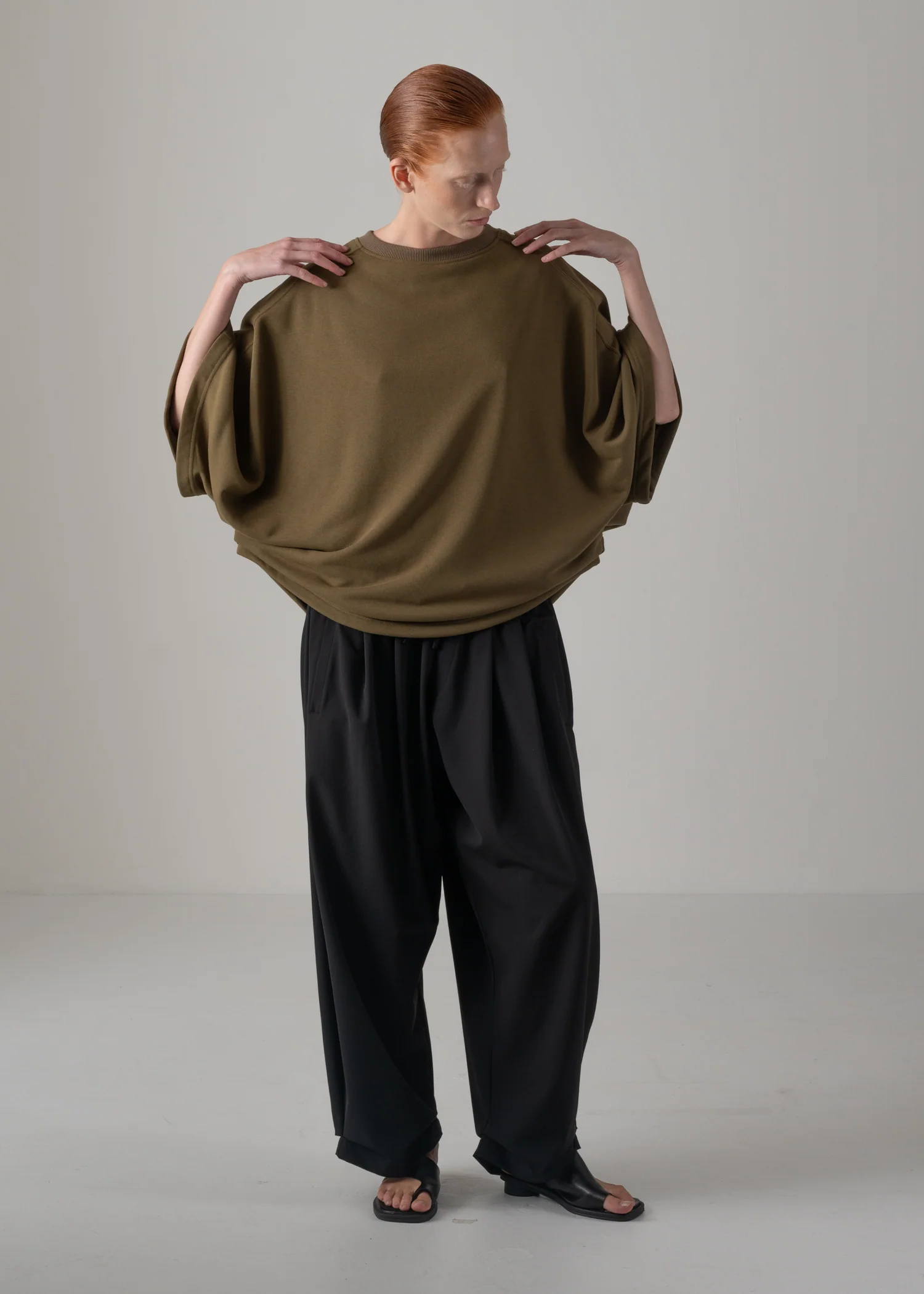 12 NIRVANA TUCKED HEM TROUSERS / OPAQUE TWILL - C14 - Image 14