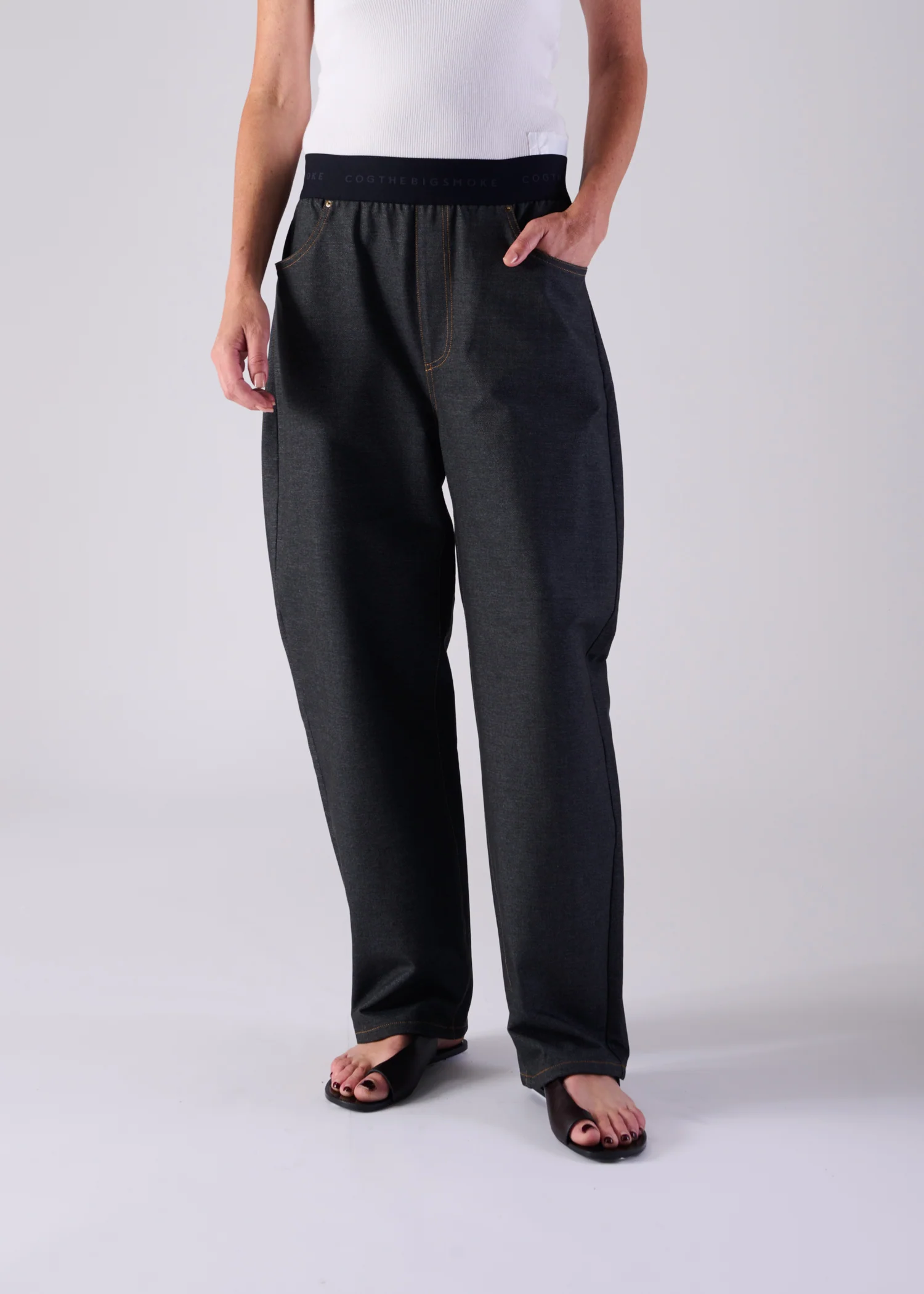 17 NOEL BARREL TROUSERS / HYPER DENIM JERSEY - C14