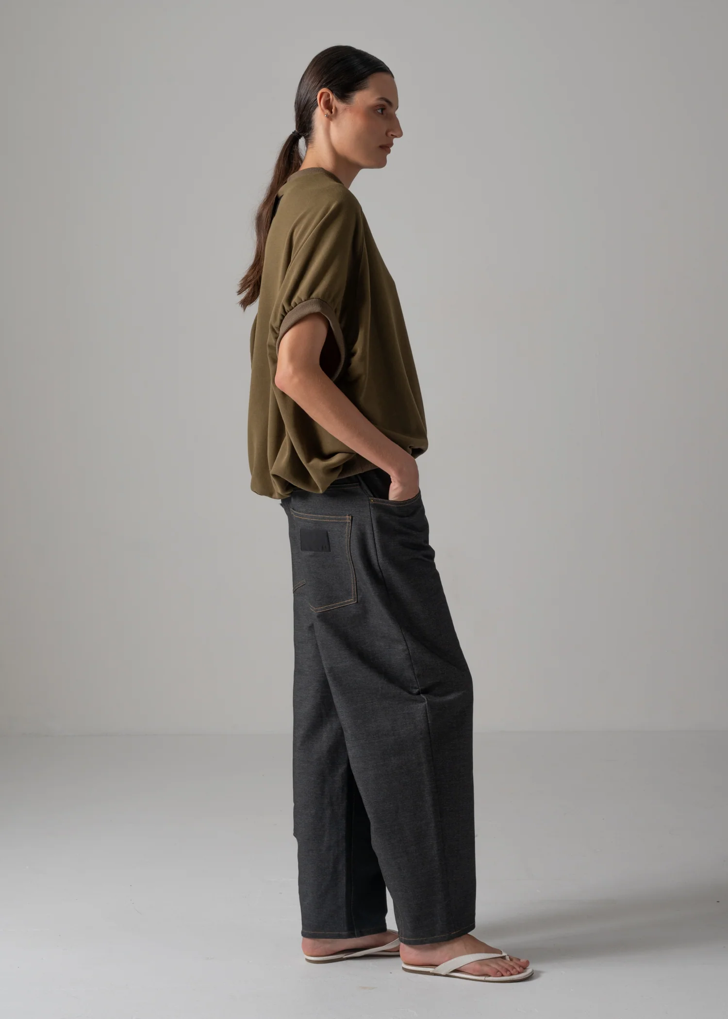 17 NOEL BARREL TROUSERS / HYPER DENIM JERSEY - C14 - Image 4