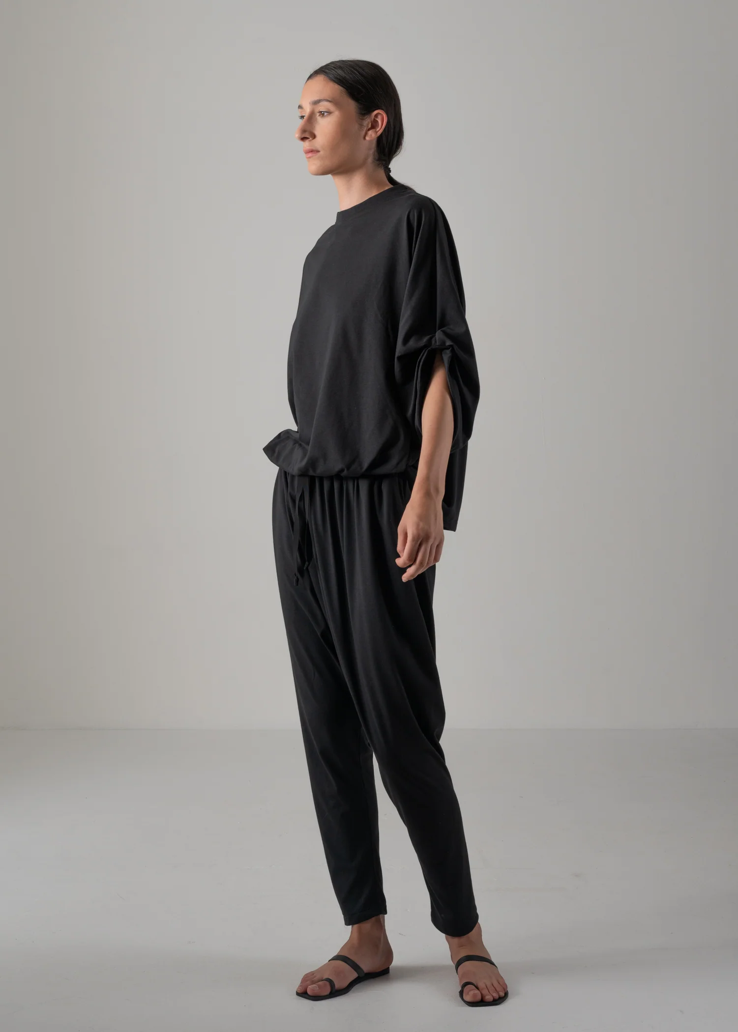 38 NUBIA TUCKED SLEEVE JUMPSUIT / RECYCLED PE JERSEY - C14 - Image 11